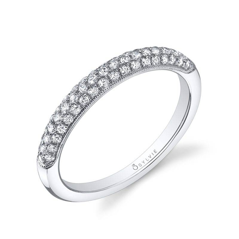 Micro Pave Wedding Band Bsy688 Sylvie Micro Pave Wedding Band Bsy688