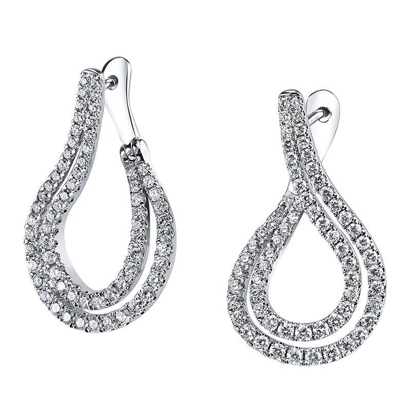 Modern Diamond Hoop Earrings Sylvie Modern Diamond Hoop Earrings Er655 0167 D4w