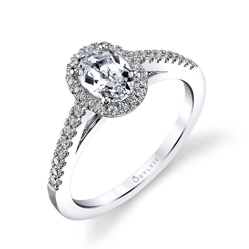 Clodine Oval  Shaped  Halo Engagement  Ring  SY590 Sylvie