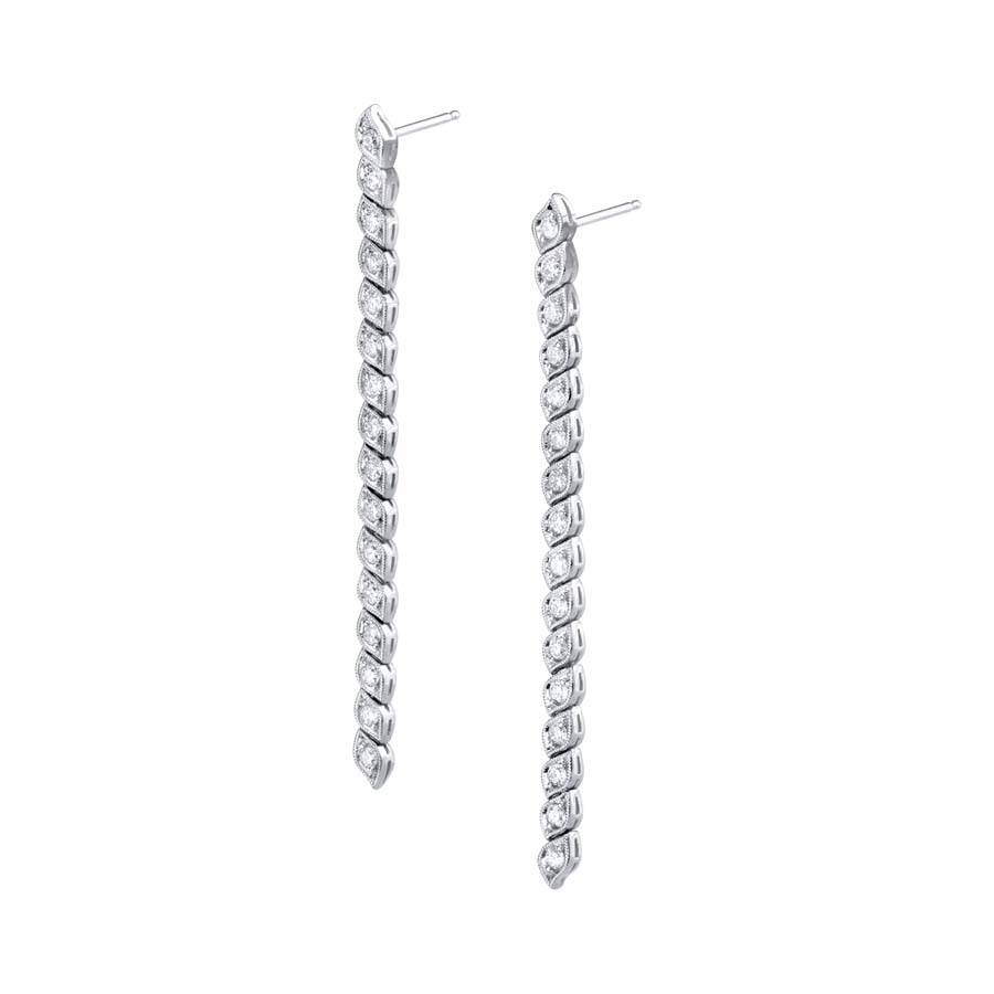 Modern Diamond Drop Earrings With Milgrain Detail Sylvie